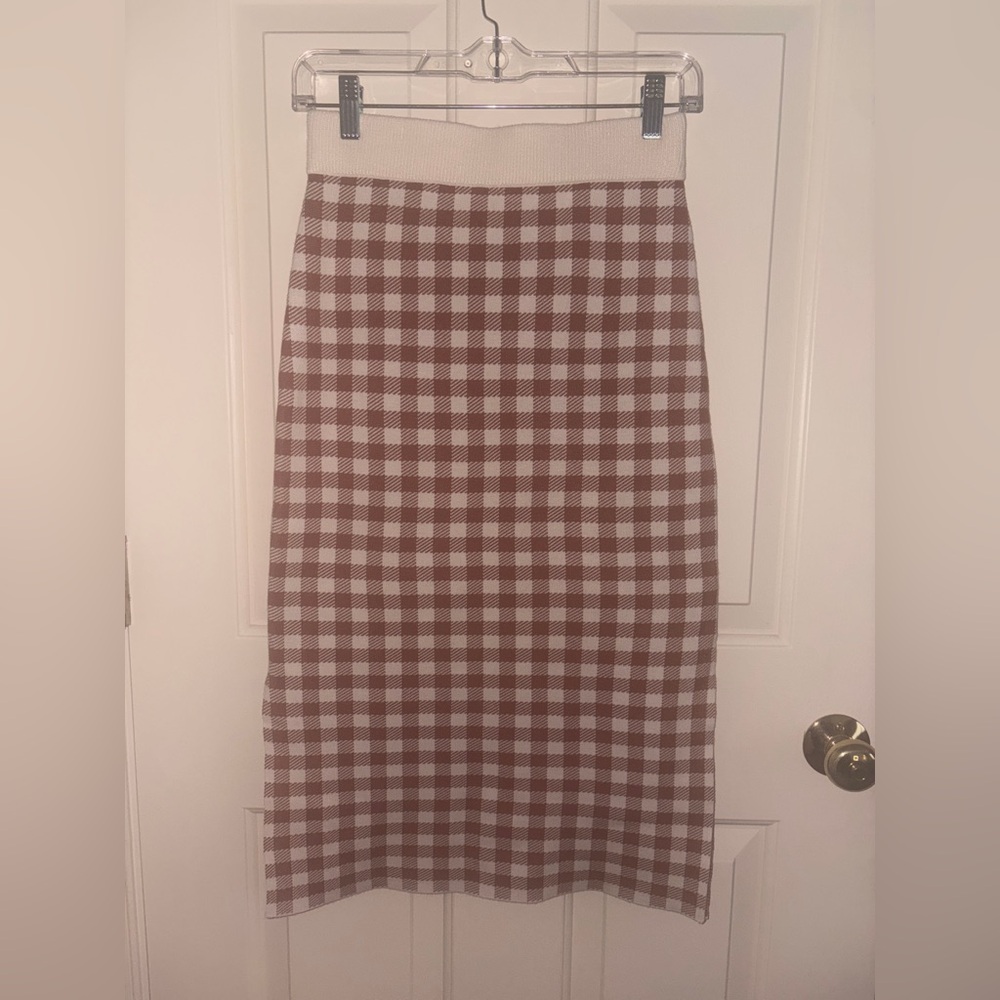 Madewell Gingham Midi Skirt